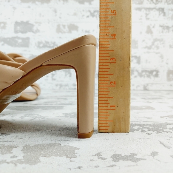 New Open Edit Remmy Twisted Strap Beige Square Toe Heeled Sandals W303 - Picture 8 of 16